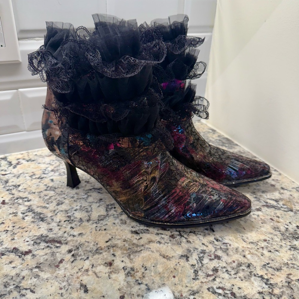 Spring Step Black Heeled Boots size 42 EU 10.5 11 US l’artiste lacenshine